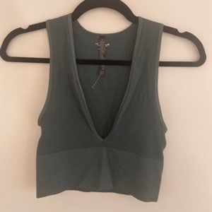 FITTED PLUNGE CROP TOP - BRAND NEW